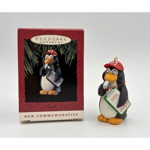 1993 Hallmark Keepsake Ornament Penguin Coach Cool Commemorative QX593-5 Vintage